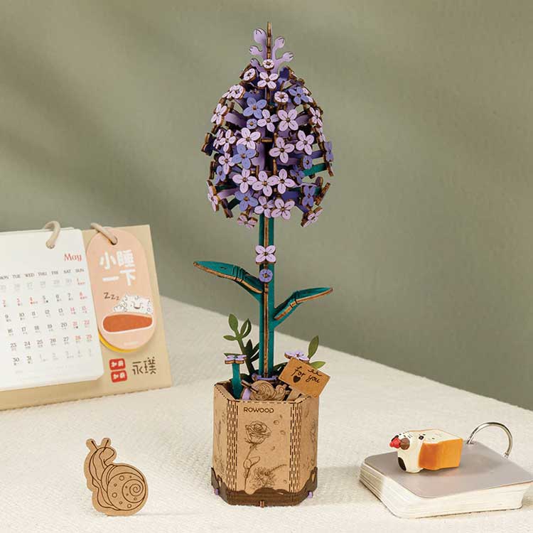 Lilac - Laser-Cut Wood Kit -- 3D Wooden Puzzle