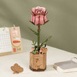 Pink Rose - Laser-Cut Wood Kit -- 3D Wooden Puzzle-1