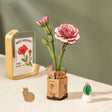 Pink Carnation - Laser-Cut Wood Kit -- 3D Wooden Puzzle