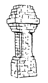 Brick Chimneys (Unpainted Metal Casting) -- Tall