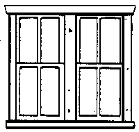 Double Hung Four Light Windows (Unpainted Metal Castings; pkg(2)