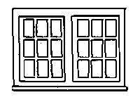 Steel Sash Nine Light Double Windows