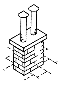 Brick Chimney -- Two-Vent