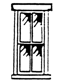 Double-Hung Four-Pane Windows
