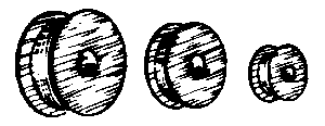 Wooden Cable Reels -- 3 Each: Small, Medium, Large