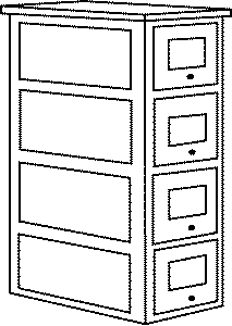 4-Drawer "Wooden" File Cabinets (Unpainted Metal Castings pkg(3)