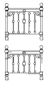 "Brass" Double Bed Head & Foot Boards (Unpainted Metal Castings pkg(4)