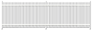 Wrought Iron Fence Set -- 20"  50cm Long x 1-1/2"  3.7cm High (white plastic)