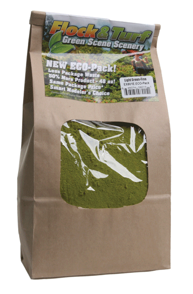 Flock & Turf Ground Cover ECO-Pak - 48oz  1.4L -- Fine - Light Green