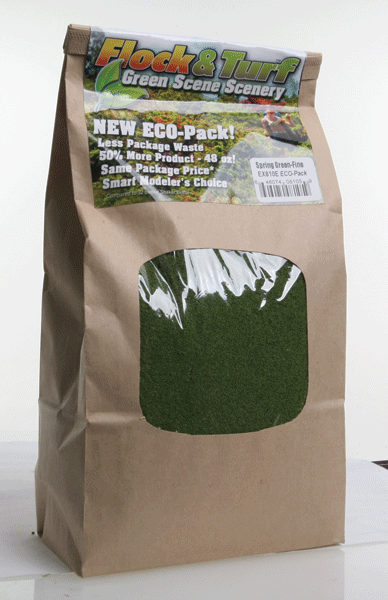 Flock & Turf Ground Cover ECO Pack Bag - 48oz  1.4L -- Fine - Spring Green