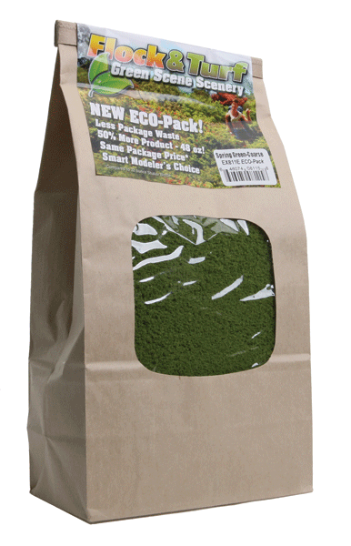 Flock & Turf Ground Cover ECO Pack Bag - 48oz  1.4L -- Coarse - Spring Green