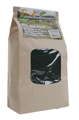 Flock & Turf Ground Cover ECO Pack Bag - 48oz  1.4L -- Coarse - Forest Green