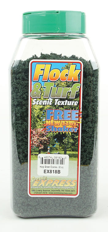 Flock & Turf - Scenic Foams & Ground Textures - Green Tones - 32 Ounces -- Hazy Green - Coarse-2