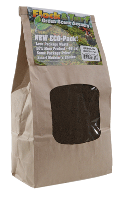 Flock & Turf Ground Cover ECO Pack Bag - 48oz  1.4L -- Fine - Light Brown