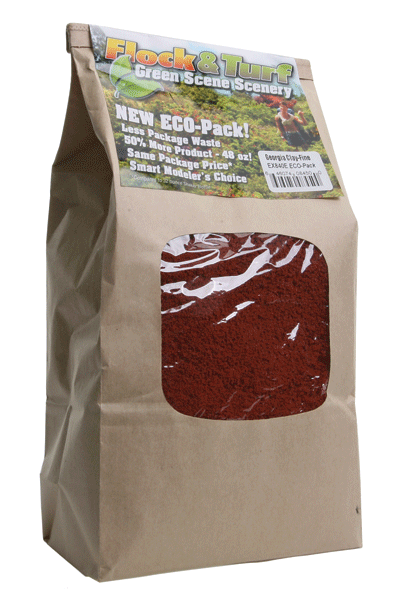 Flock & Turf Ground Cover ECO Pack Bag - 48oz  1.4L -- Fine - Georgia Clay