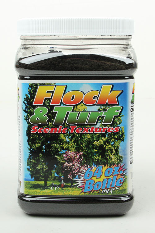 Flock & Turf - Scenic Foams & Ground Textures - Brown Tones - 64 Ounces -- Dark Brown - Fine-2