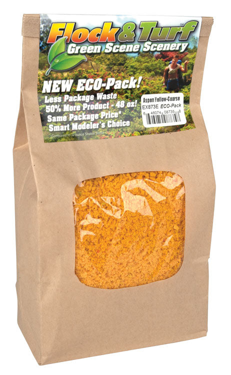 Flock & Turf Ground Cover ECO Pack Bag -- Aspen Yellow Coarse 48oz  1.4l
