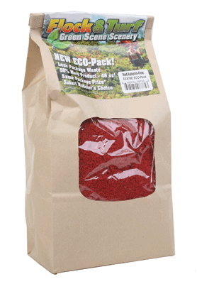 Flock & Turf Ground Cover ECO Pack Bag -- Autumn Red Fine  48oz  1.4l