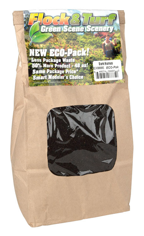 Flock & Turf Ground Cover ECO Pack Bag -- Dark Humus Blend 48oz  1.4l