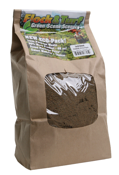 Flock & Turf Ground Cover ECO Pack Bag -- Earth Blend 48oz  1.4l