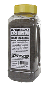 Natural Stone Ballast #50 for HO or N -- Light Gray - 1 Quart  950mL