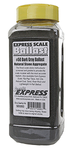 Natural Stone Ballast #50 for HO or N -- Dark Gray - 1 Quart  .95L