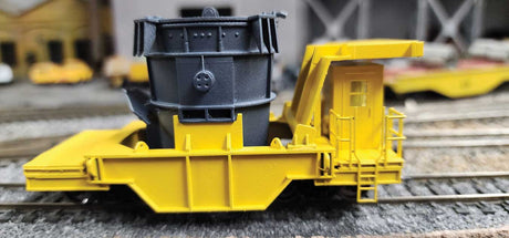 Steel Mill Ladle Transfer Car with Ladle - Kit -- With Trucks, Kadee Couplers, Metal Wheels (undecorated)-1