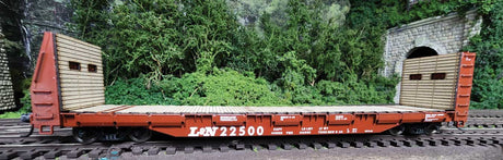 Bulkhead Flatcar - 3-D Resin & Laser-Cut Wood Kit -- Louisville & Nashville #22505 (brown, white)