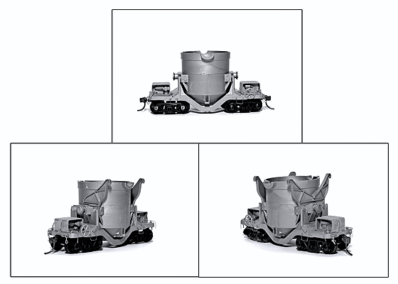 3-in-1 Open Top Hot Metal Car - Kit -- With Extended Ladle & Add-On Wings - Undecorated-1