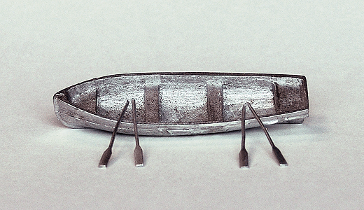 Utility Boat w/Oars - Kit -- 2-3/4" Long