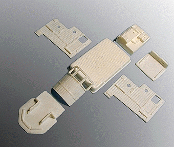 Boat Parts (Resin Kit) -- Pilot House 1-7/8 x 1-3/16 x 1-1/4" (7 Resin Parts)
