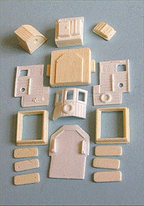 Boat Parts (Unpainted Resin Castings) -- Pilot House Cabin & Deck Furniture for Sardine Carrier