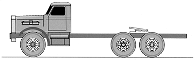 American Trucks - Sterling (Unpainted Metal Kit) -- 1948-52 Heavy-Duty Cab & Chassis w/6x4 Drive