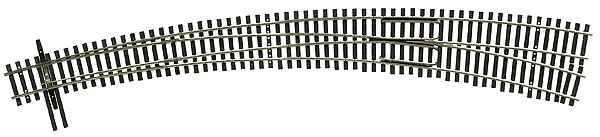 Code 100 Nickel Silver #8 Turnout -- Right Hand Curved