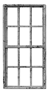 Windows -- 12 Pane - 6/6, Double Hung, 1.5 x 3"