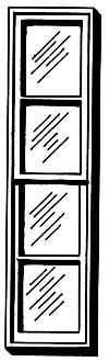 Windows -- Narrow Double Hung 4 Pane