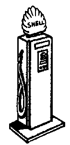 Gas Pumps w/Man -- Shell