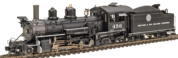 Blackstone Models(TM) Steam DRGW K-27 w/Inboard Valves; Powered w/DCC & Sound -- #456 Moffat Tunnel Herald w/Switcher Pilot/Tender Steps, Backup Light
