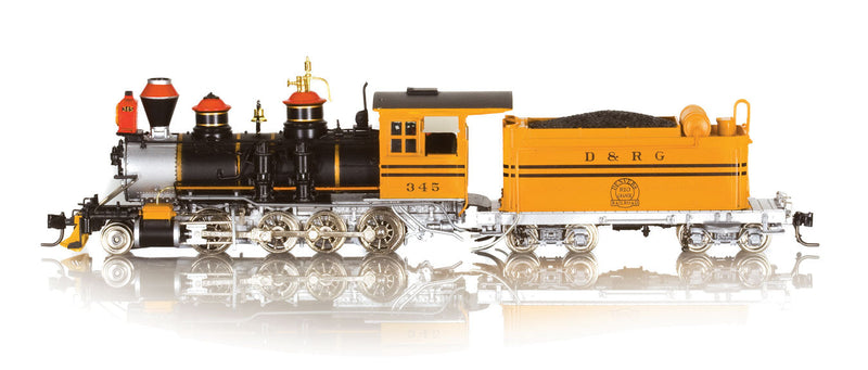 Steam C-19 2-8-0 Consolidation No Sound, Non-Weathered -- Denver & Rio Grande Western #345 (Bumblebee Movie Scheme)