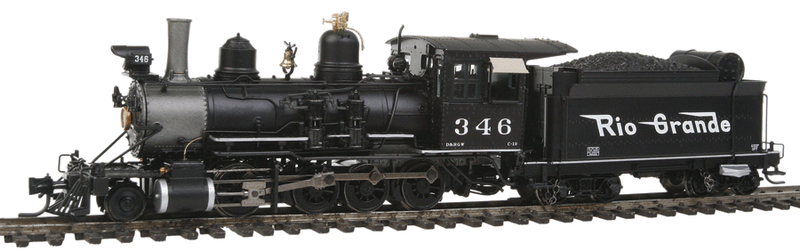 Blackstone Models Steam C-19 2-8-0 Consolidation - Sound & DCC Equipped -- Denver & Rio Grande Western #346 (Post Wreck, Flying Grande Logo)-1