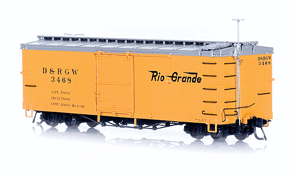 Blackstone Models(TM) 3000 Series 30' Boxcar -- Denver & Rio Grande Western #3468 (Silverton; Flying Grande, Rio Grande Gold