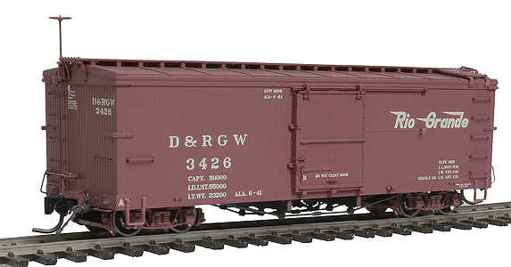 Blackstone Models(TM) 3000 Series 30' Wood Boxcar - Ready to Run -- Denver & Rio Grande Western #3426 (Boxcar Red, Flying Grande Logo)