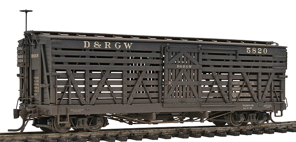 Blackstone Models(TM) 5500 Series 30' Stock Car - Weathered -- Denver & Rio Grande Western #5820 (B2/3 Style)
