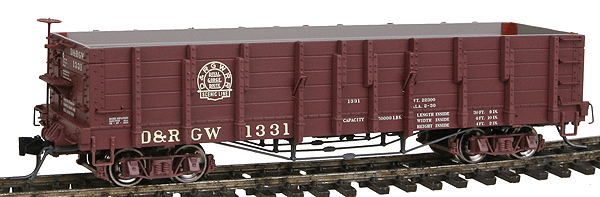 Blackstone Models(TM) High Side Gondola, Lightly Sun-Faded Paint Scheme -- Denver & Rio Grande Western #1331 (Royal Gorge Route Herald)