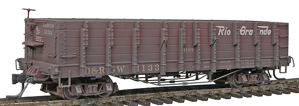 Blackstone Models(TM) High Side Gondola, Weathered -- Denver & Rio Grande Western #1133 (Flying Grande Herald)