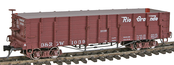 Blackstone Models (TM) High Side Gondola, Freshly Shopped Paint Scheme -- Denver & Rio Grande Western #1039 (Flying Grande Herald)