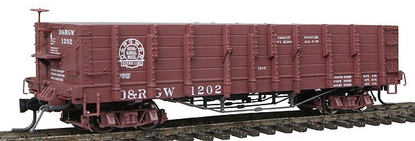 Blackstone Models (TM) High Side Gondola, More Sun-Faded Paint Scheme -- Denver & Rio Grande Western #1202 (Royal Gorge Route Herald)