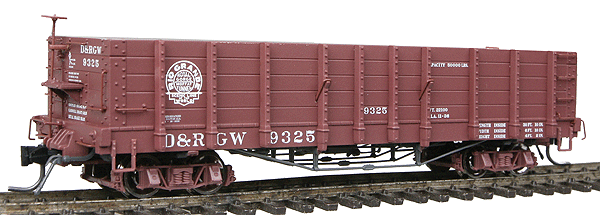 Blackstone Models (TM) High Side Gondola, Lightly Sun-Faded Paint Scheme -- Denver & Rio Grande Western #9325 (Moffat Tunnel Herald)
