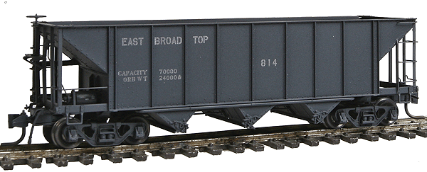 East Broad Top 3-Bay Hopper  - Ready to Run - Blackstone Models(TM) -- East Broad Top #814 (Weathered, black, 1930s-Era Lettering)