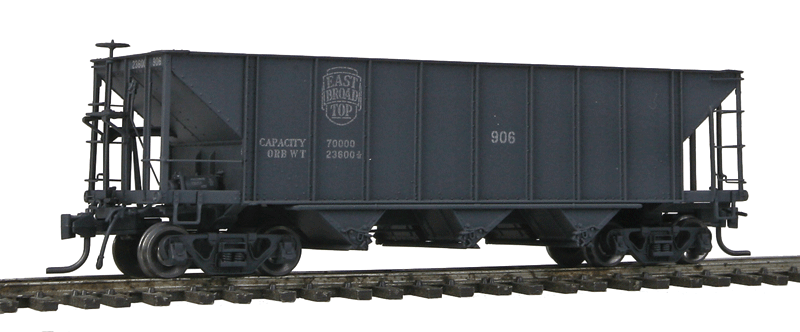 East Broad Top 3-Bay Hopper  - Ready to Run - Blackstone Models(TM) -- East Broad Top #906 (Weathered, black, 1940s-Era Lettering & Logo)